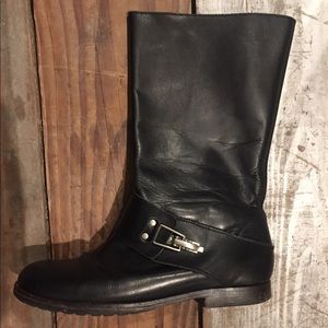 Chloe soft black leather motorcycle boots, size 9